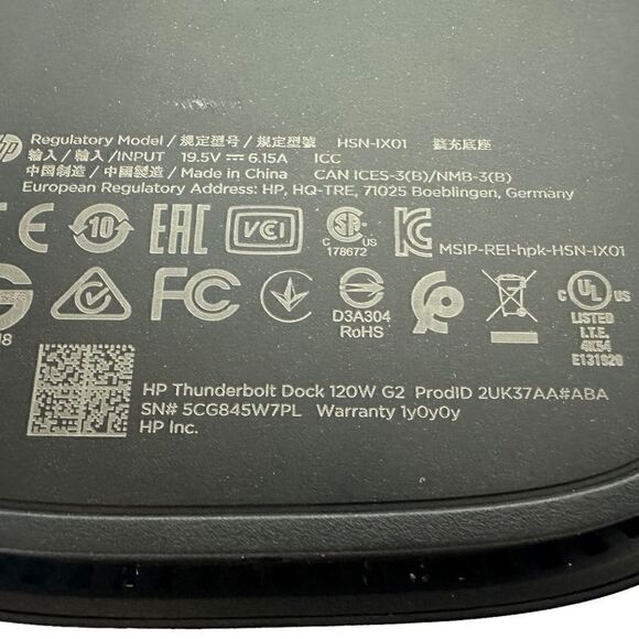 NWT HP Thunderbolt Dock 120W G2 Docking Station Port Replicator - Picture 8 of 8